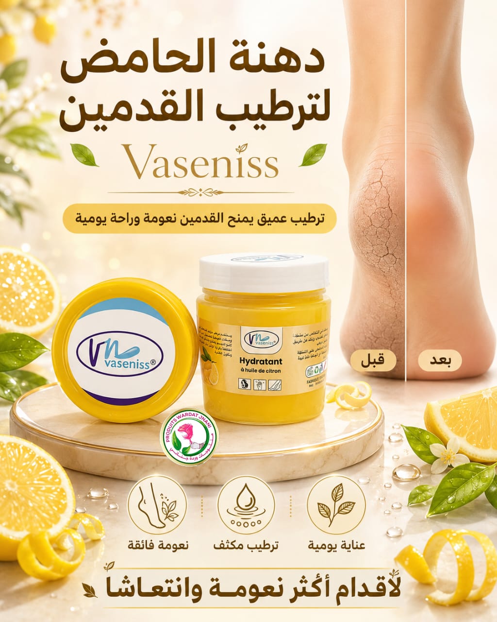 Vasennis دهان الحامض لترطيب القدمين