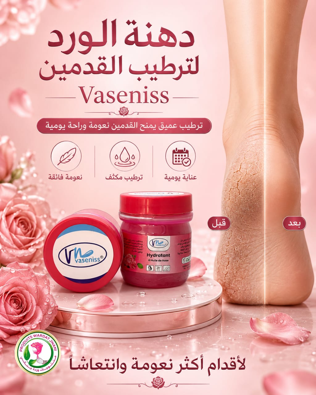 Vasennis كريم مرطب بزيت الورد