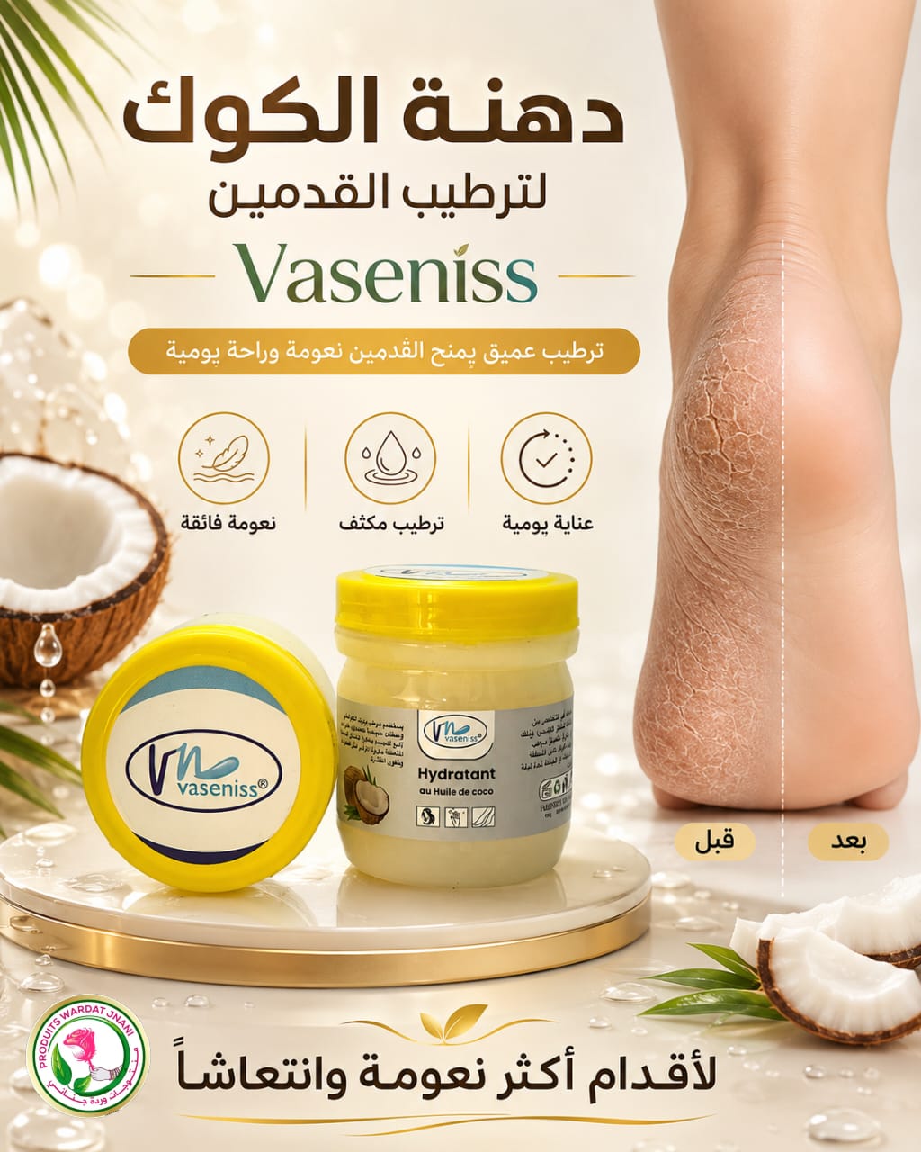 دهـنة الكوك لترطيب القدمين Vasenniss