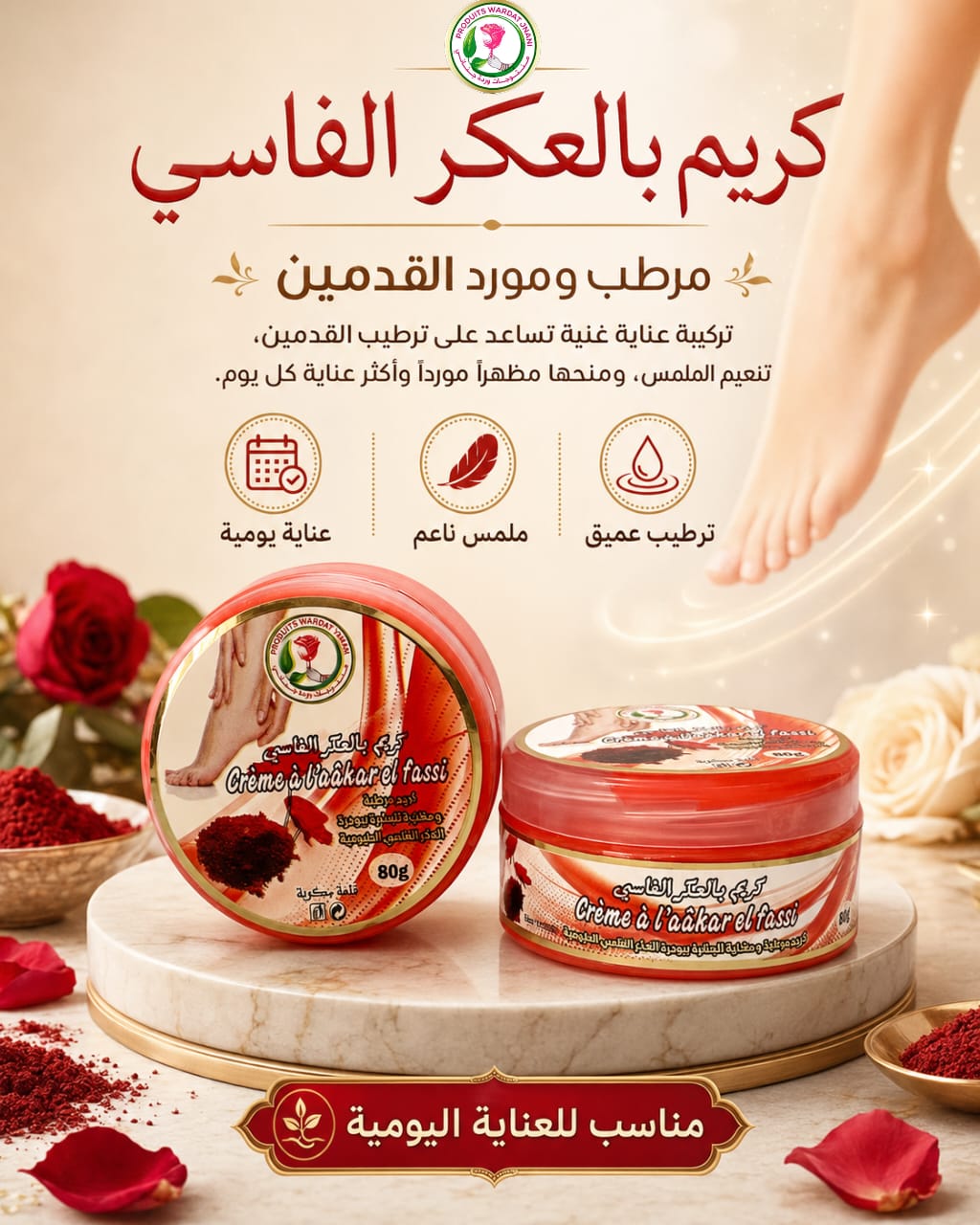 كريم بالعكر الفاسي للقدمين – 80غ